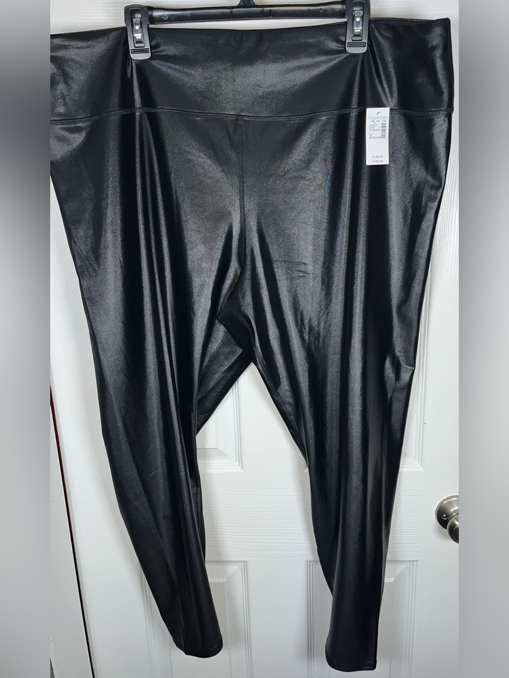 Women’s Black Leggings Maurices Luxe Liquid Shine High Rise Leggings 3X New